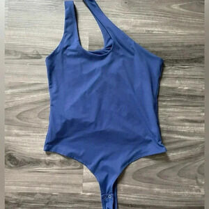 Large blue cross shoulder bodysuit